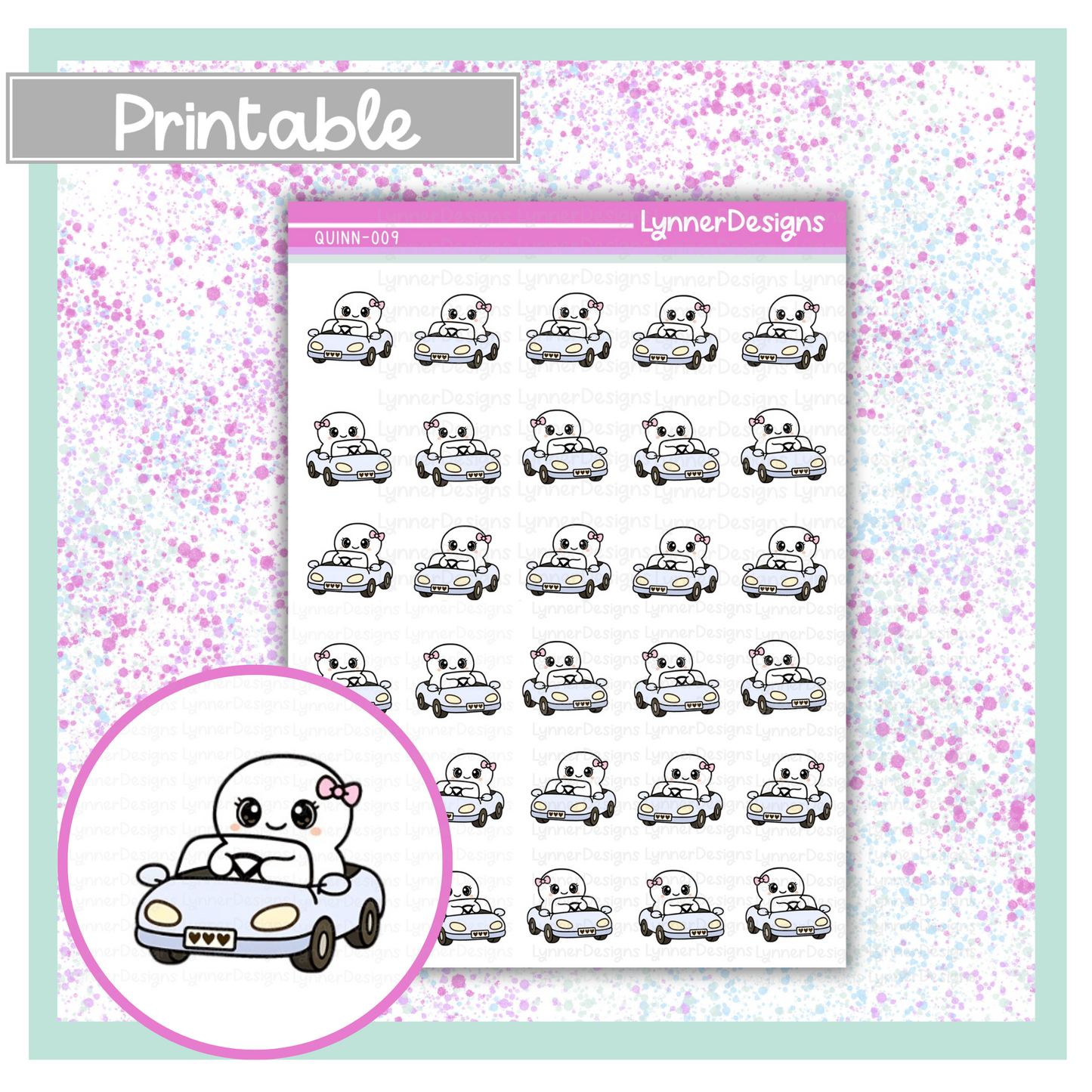 Printable - Quinn 009 - Driving Car