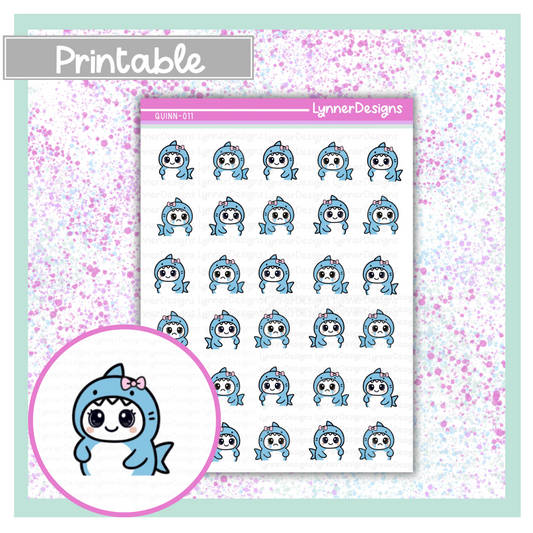 Printable - Quinn 011 - Shark Week - Period Tracker