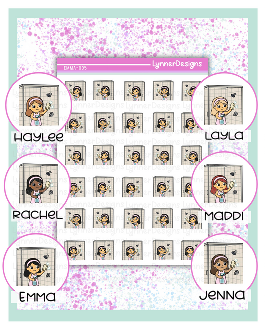 005 Girl Character - Cleaning Shower