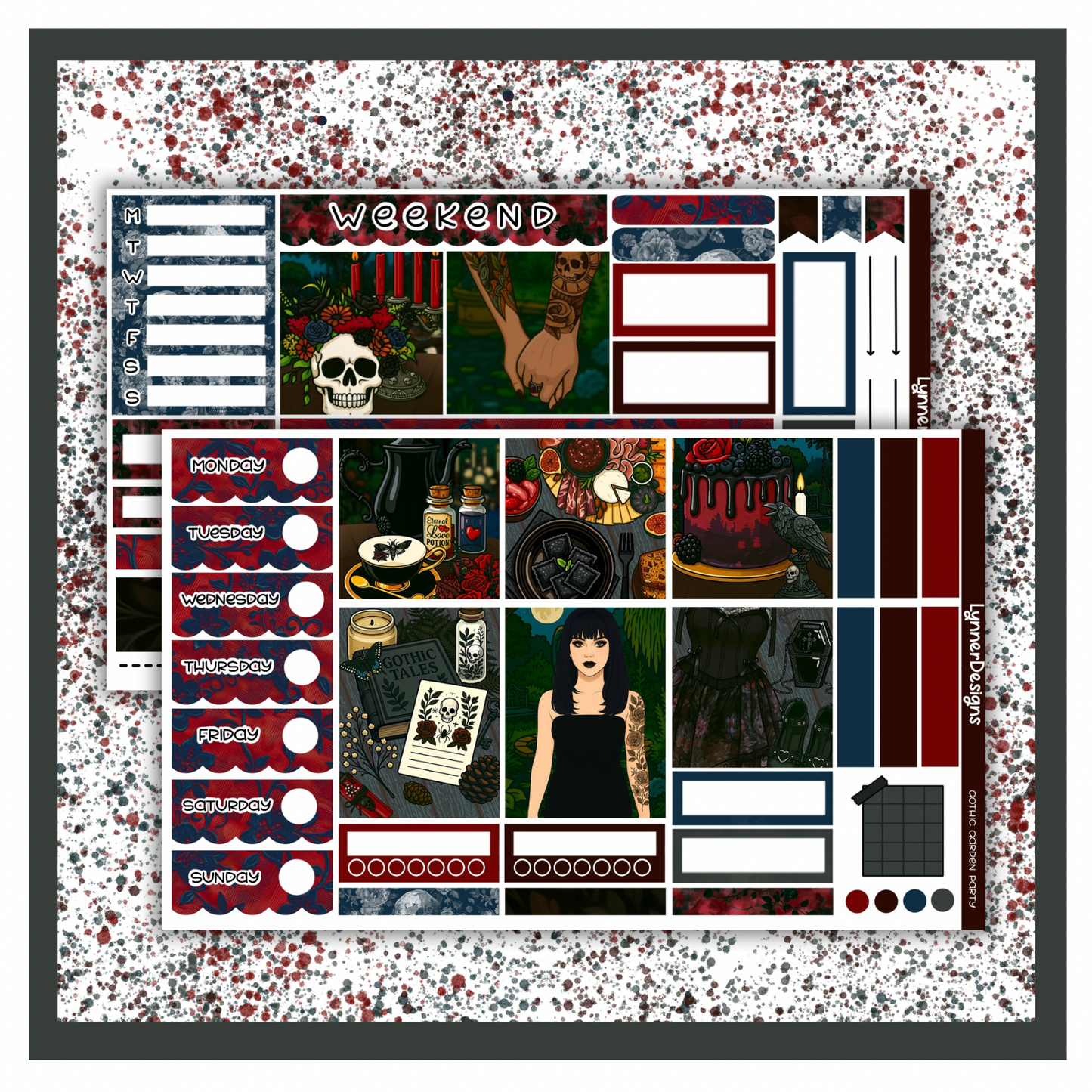 Gothic Garden Party - Hobonichi Cousin Weekly Kit