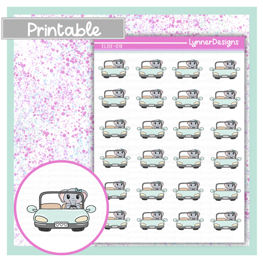 Printable - Elsie 018- Driving Car