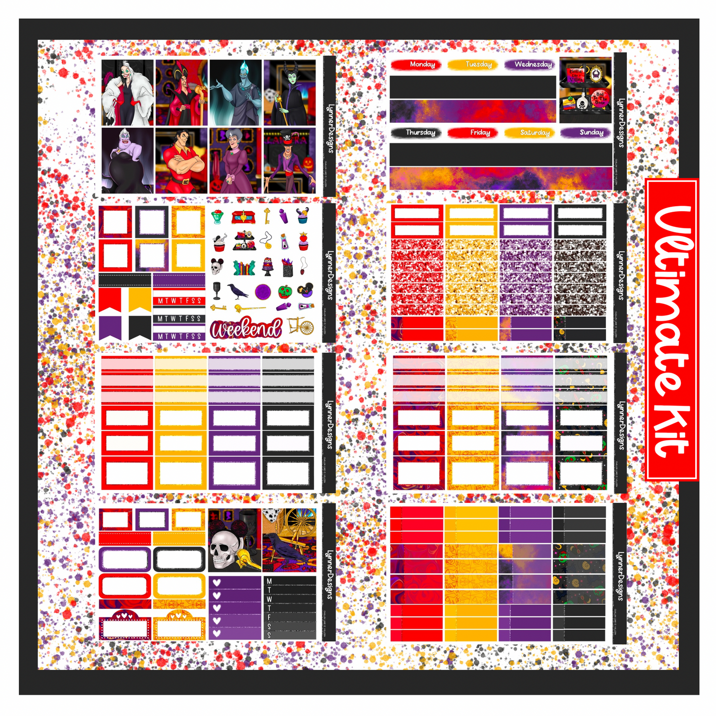 Printable - Chillin Like a Villain - Vertical Weekly Kit