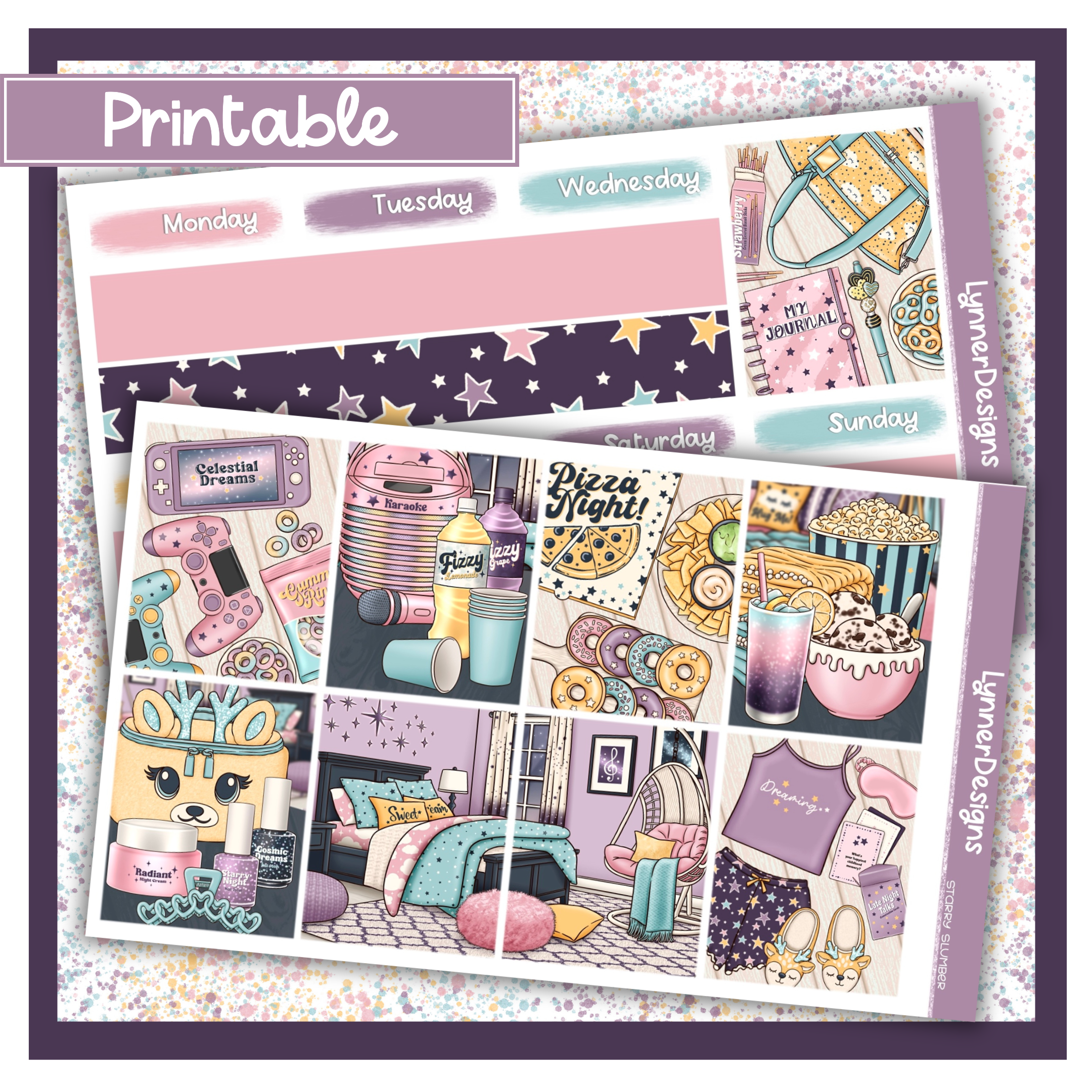 Printable - Starry Slumber - Vertical Weekly Kit – LynnerDesigns