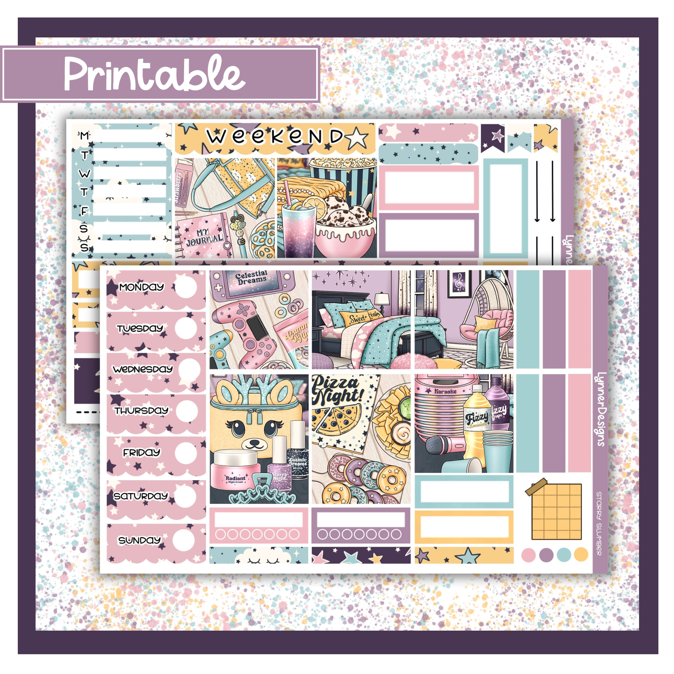 Printable - Starry Slumber Hobonichi Cousin Weekly Kit – LynnerDesigns