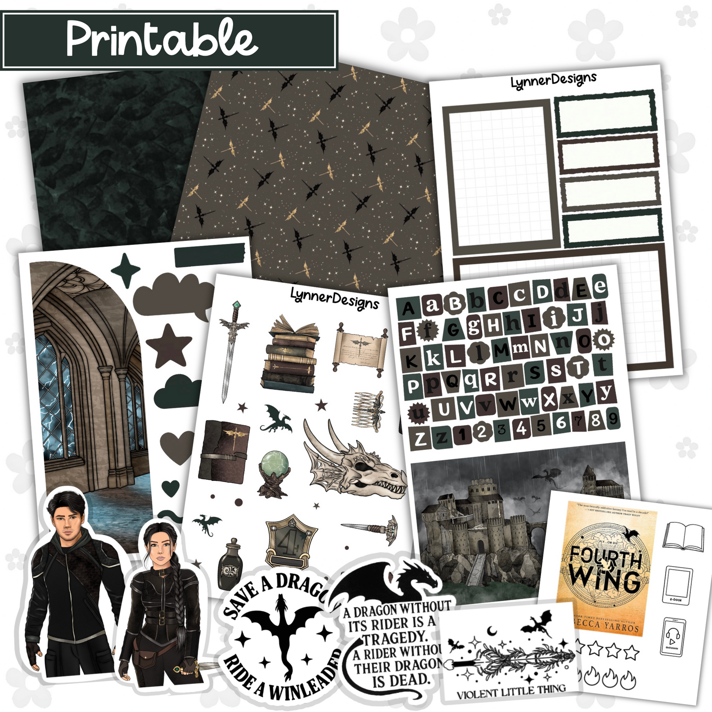 Printable - 4th Wing Book Journaling Kit