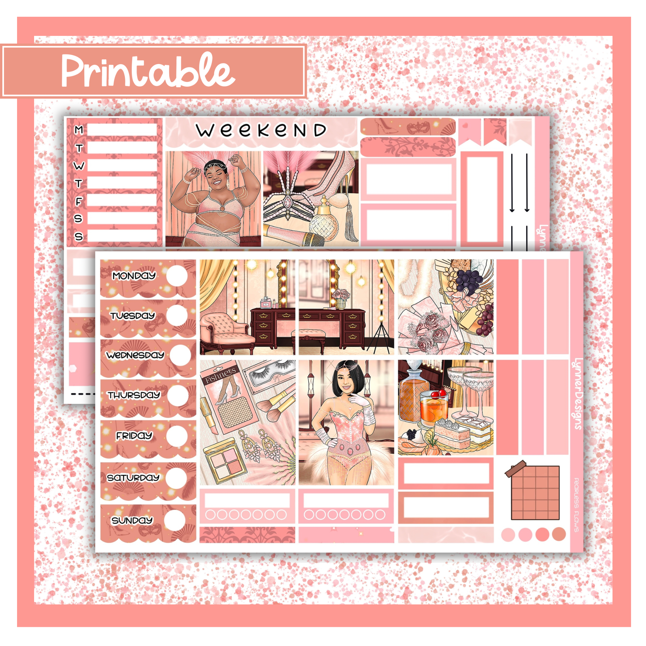 Printable - Fearless Flaws Hobonichi Cousin Weekly Kit – LynnerDesigns