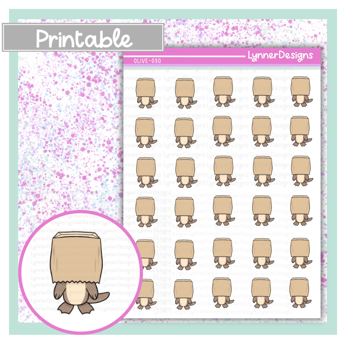 Printable - Olive 030 - Bag Over Head