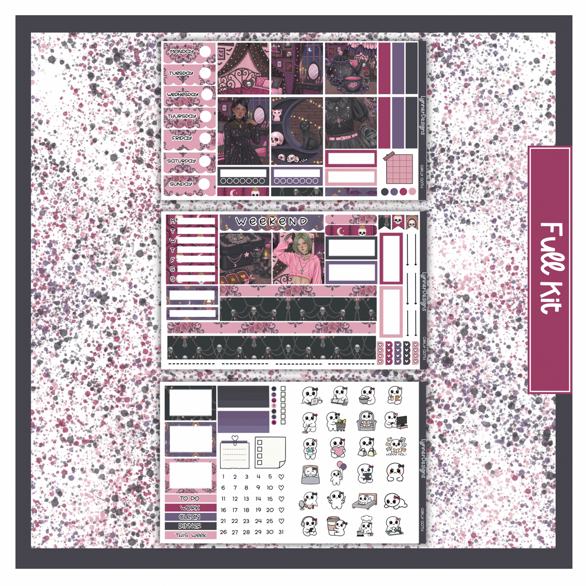 Girly Goth - Hobonichi Cousin Weekly Kit