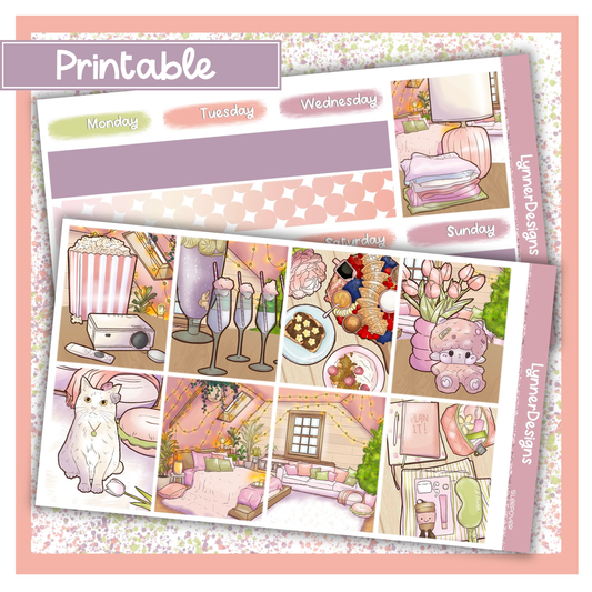 Printable - Sleepover - Vertical Weekly Kit