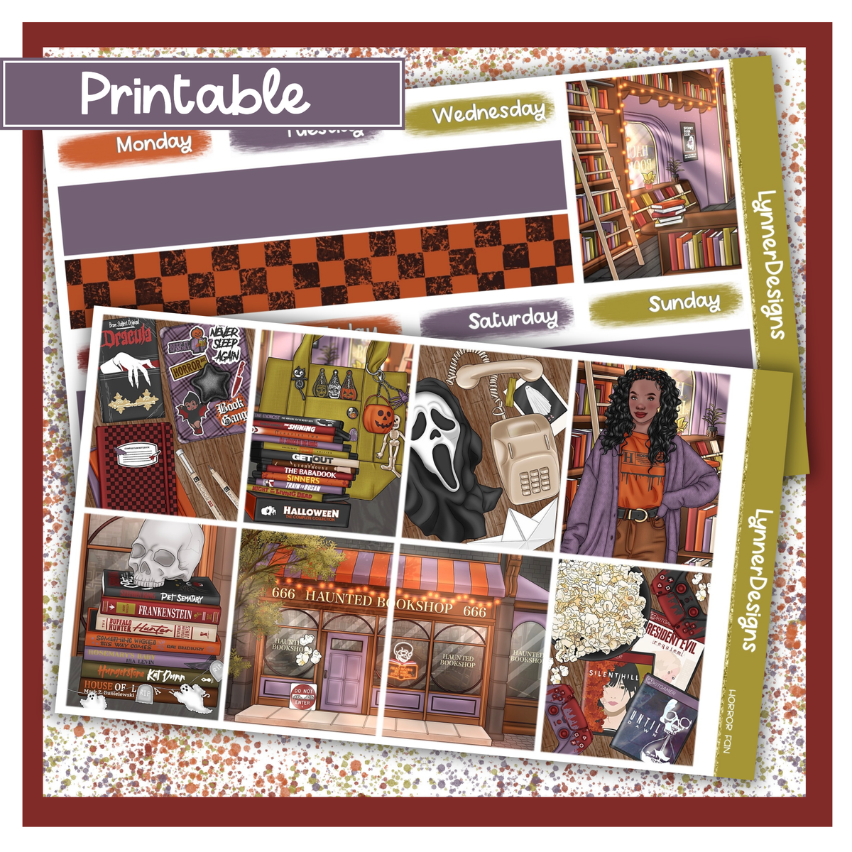 Printable - Horror Fan - Vertical Weekly Kit