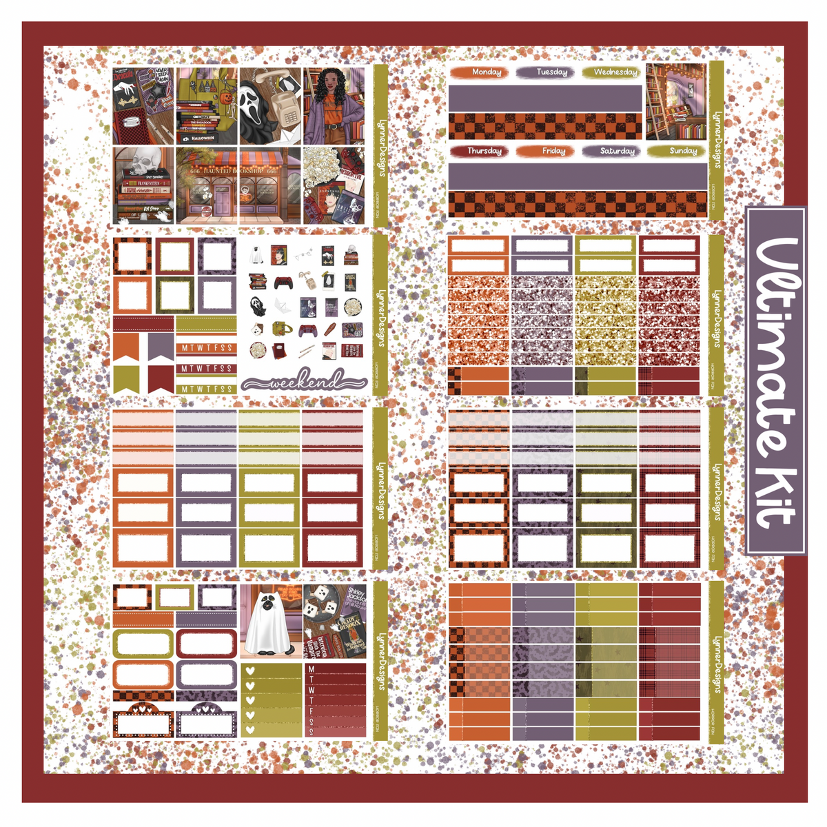 Printable - Horror Fan - Vertical Weekly Kit