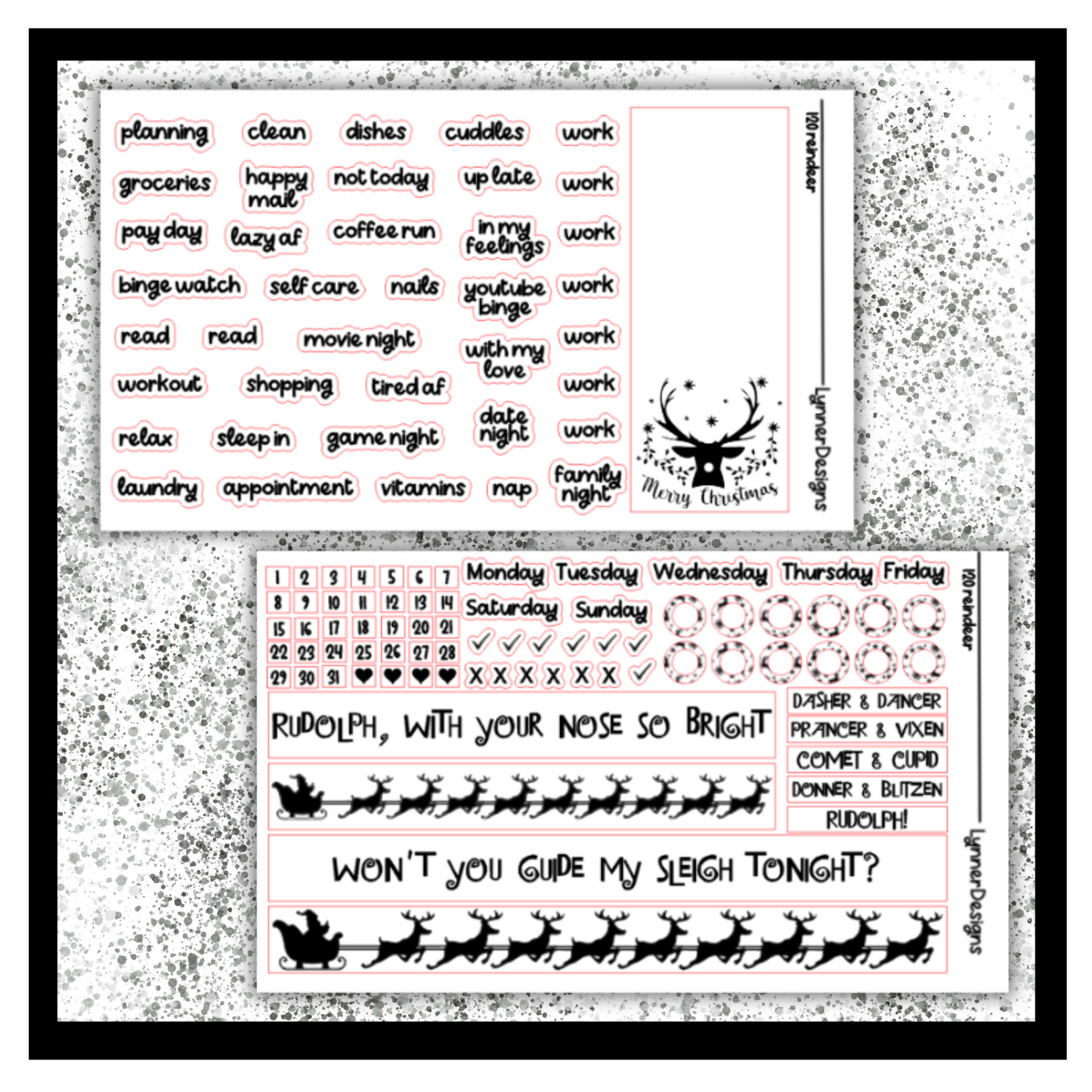 Printable - 120 Reindeer Foil Pack