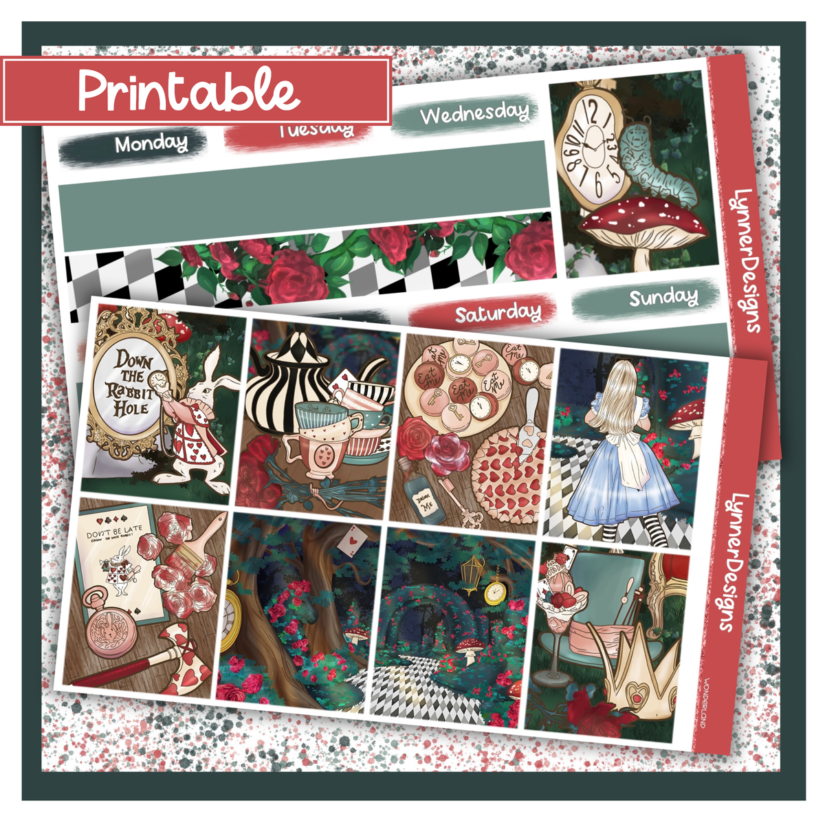 Printable - Wonderland - Vertical Weekly Kit