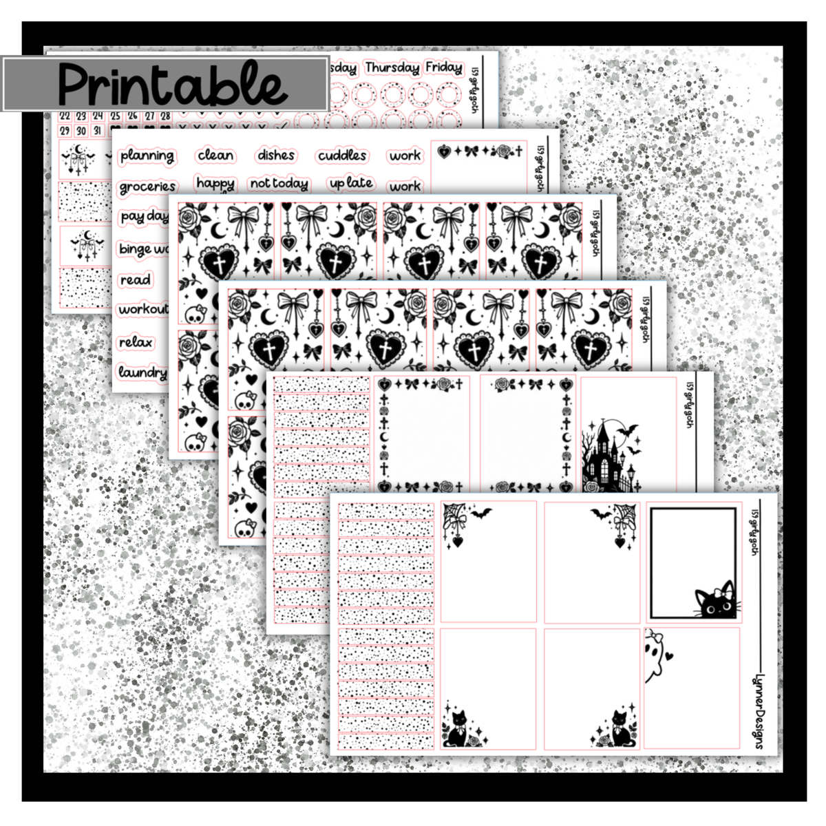 Printable - 159 Girly Goth Foil Pack