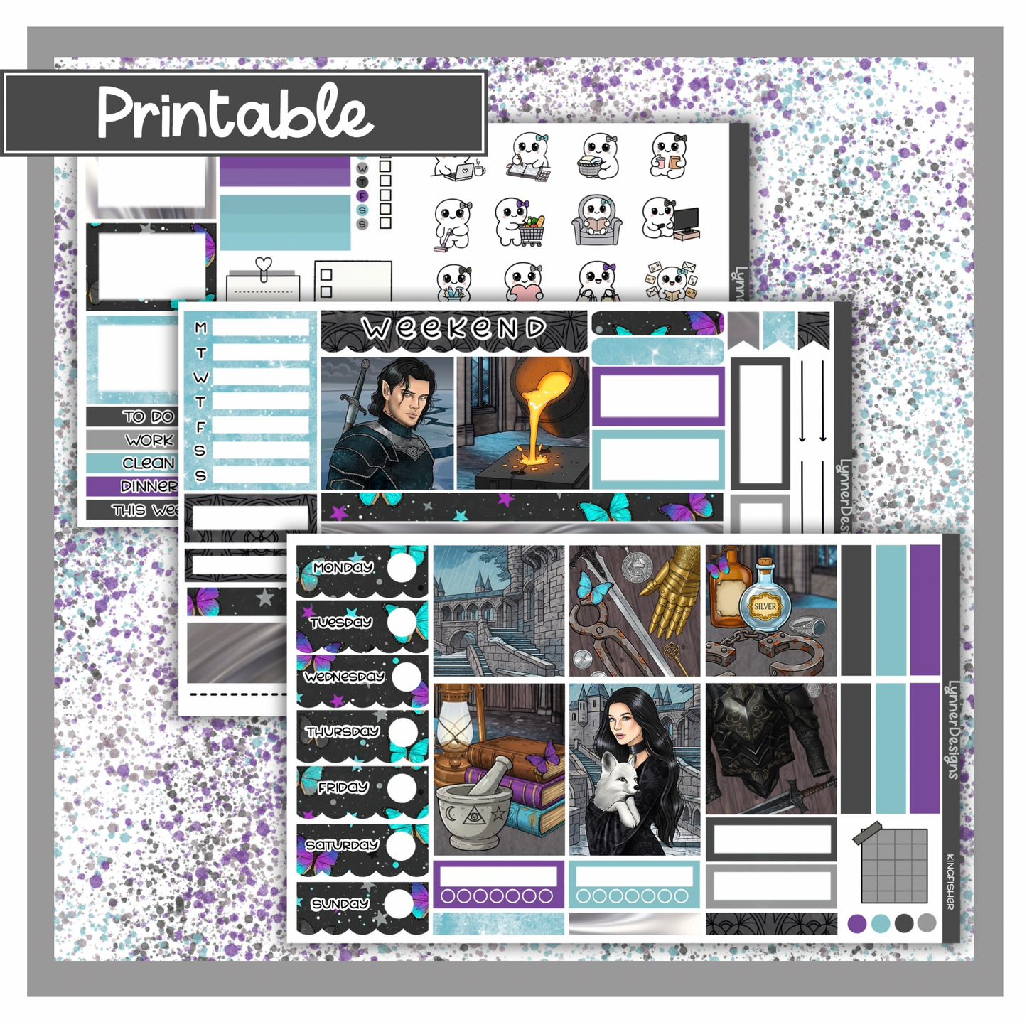 Printable - Kingfisher Hobonichi Cousin Weekly Kit