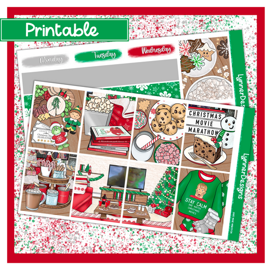 Printable - Xmas Movie Marathon Weekly Kit