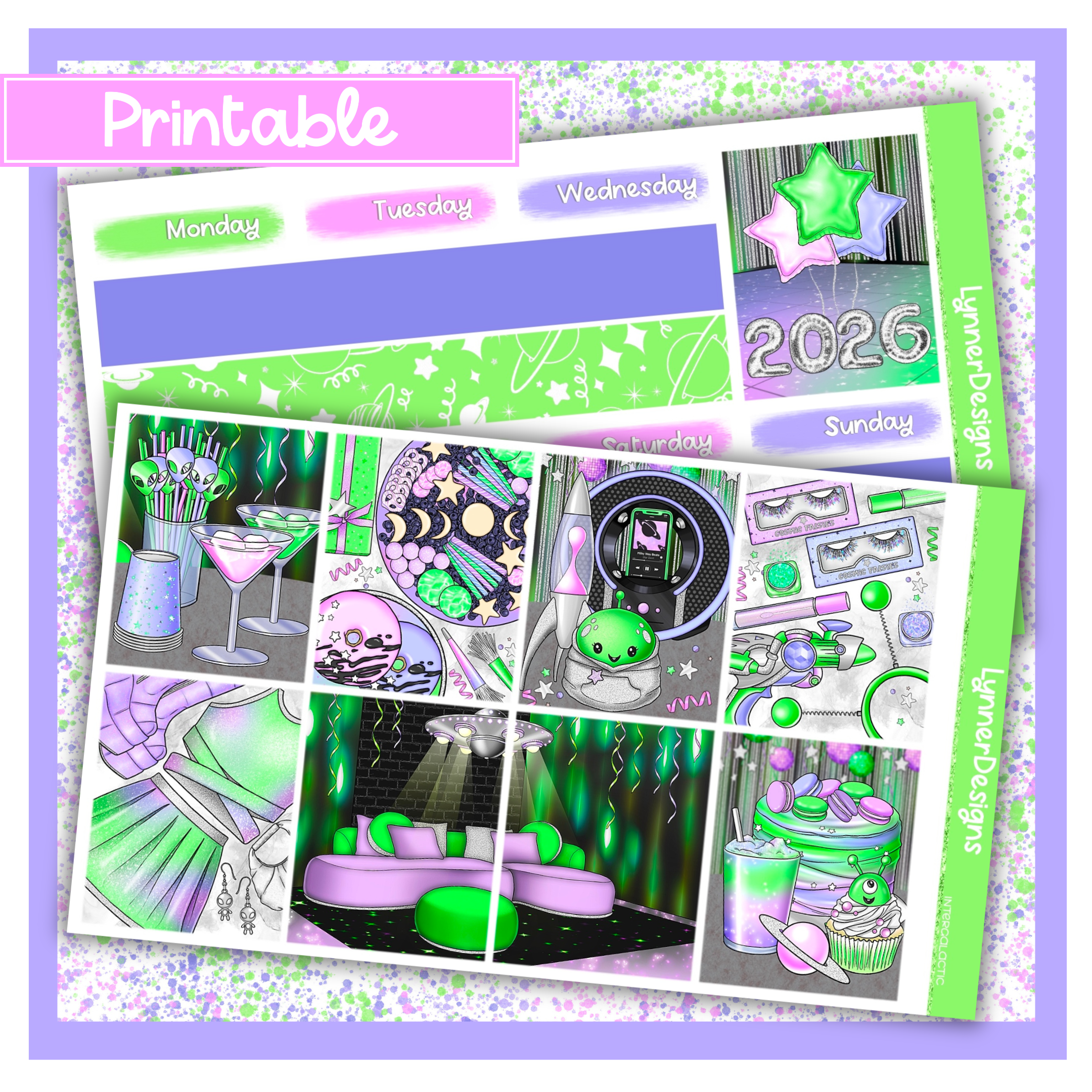 Printable - Intergalactic - Vertical Weekly Kit – LynnerDesigns