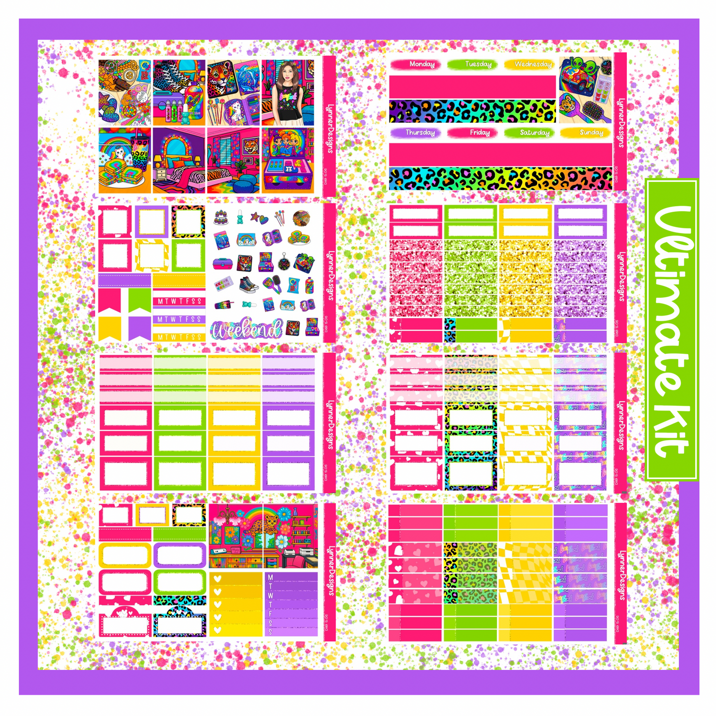 90’s Era - Vertical Weekly Kit