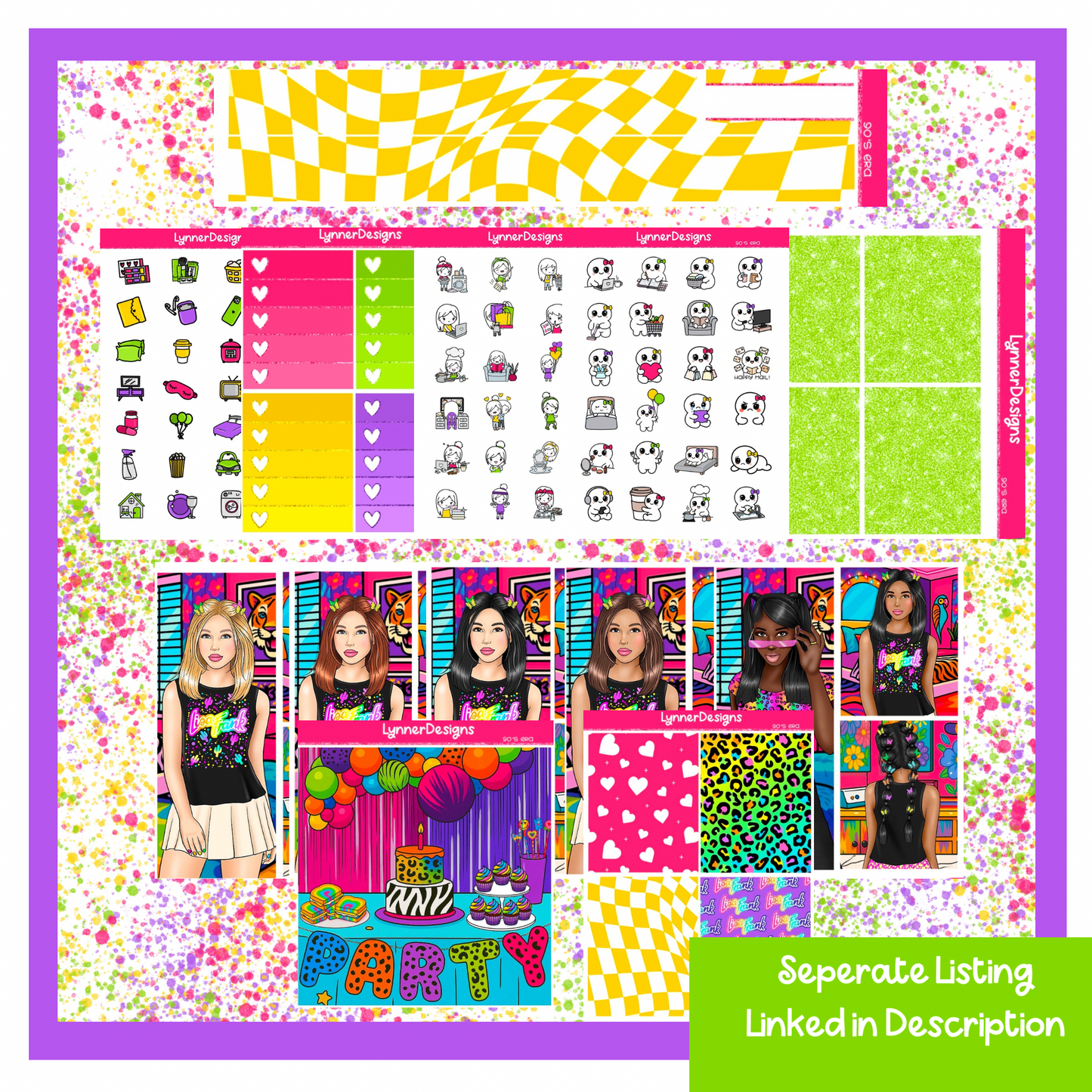 90’s Era - Vertical Weekly Kit