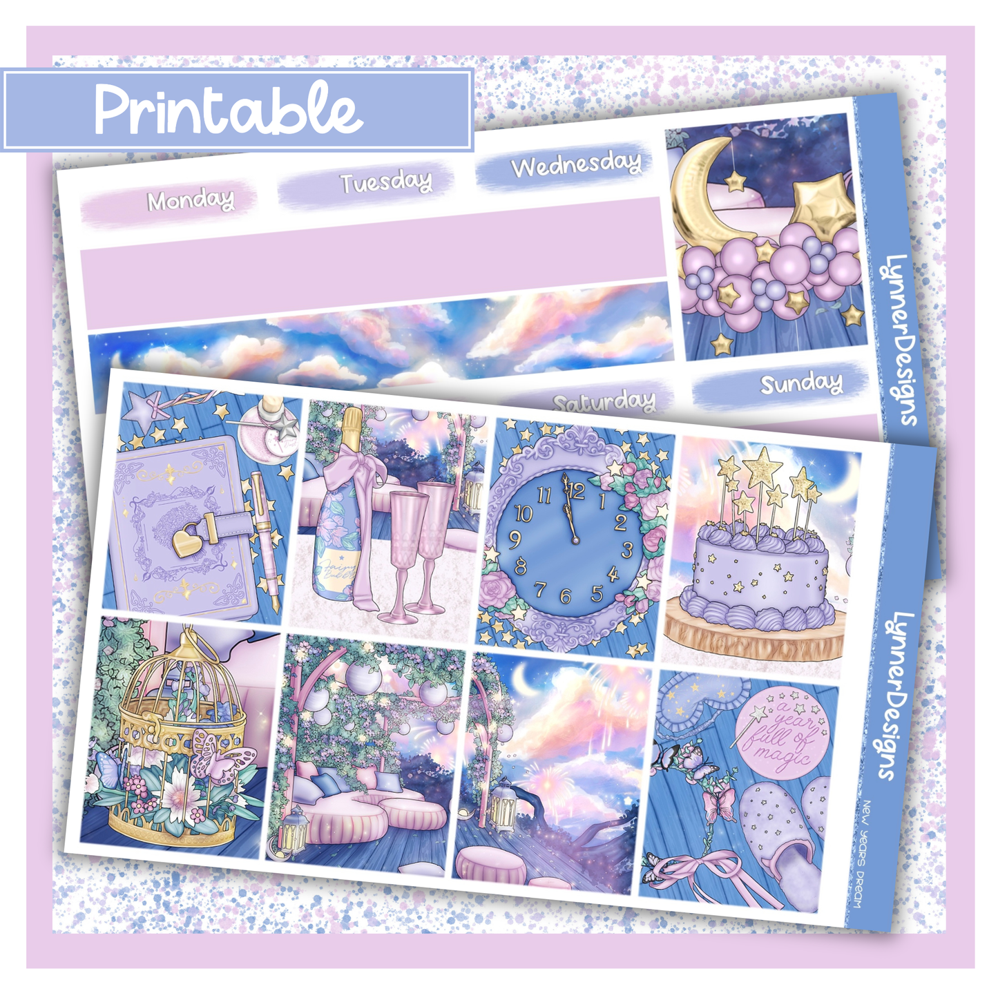 Printable - New Years Dream - Vertical Weekly Kit