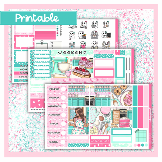 Printable - Baking Class Hobonichi Cousin Weekly Kit