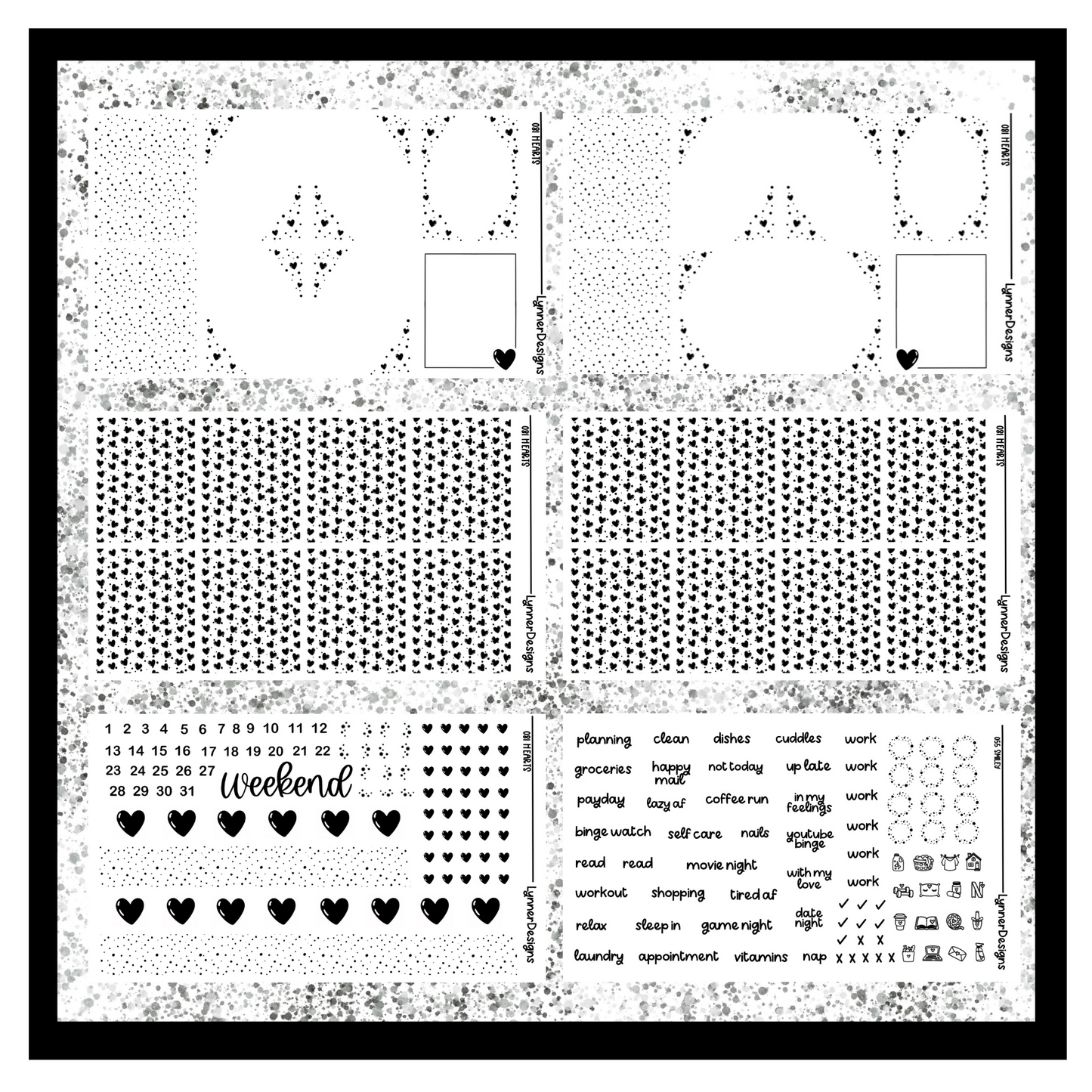 Printable Hearts 081 Foil Pack