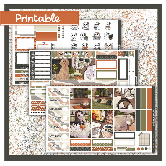 Printable - Quiet Evening Hobonichi Cousin Weekly Kit