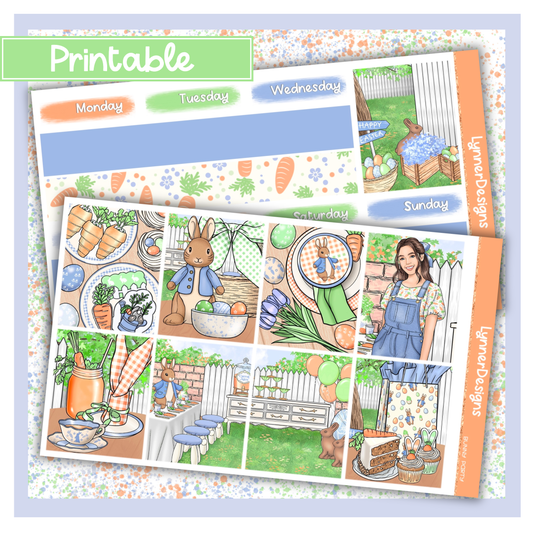 Printable - Bunny Party - Vertical Weekly Kit