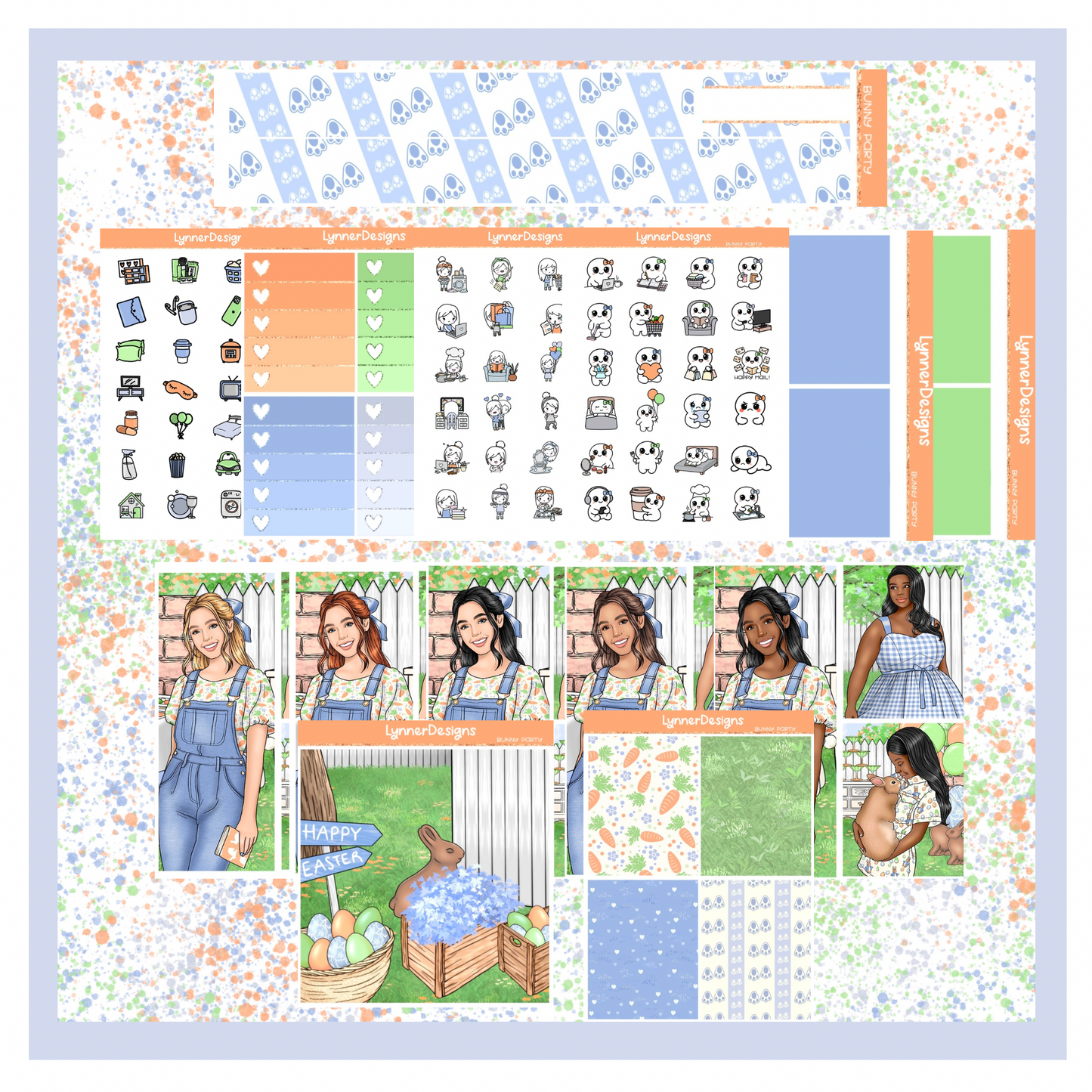 Printable - Bunny Party - Vertical Weekly Kit