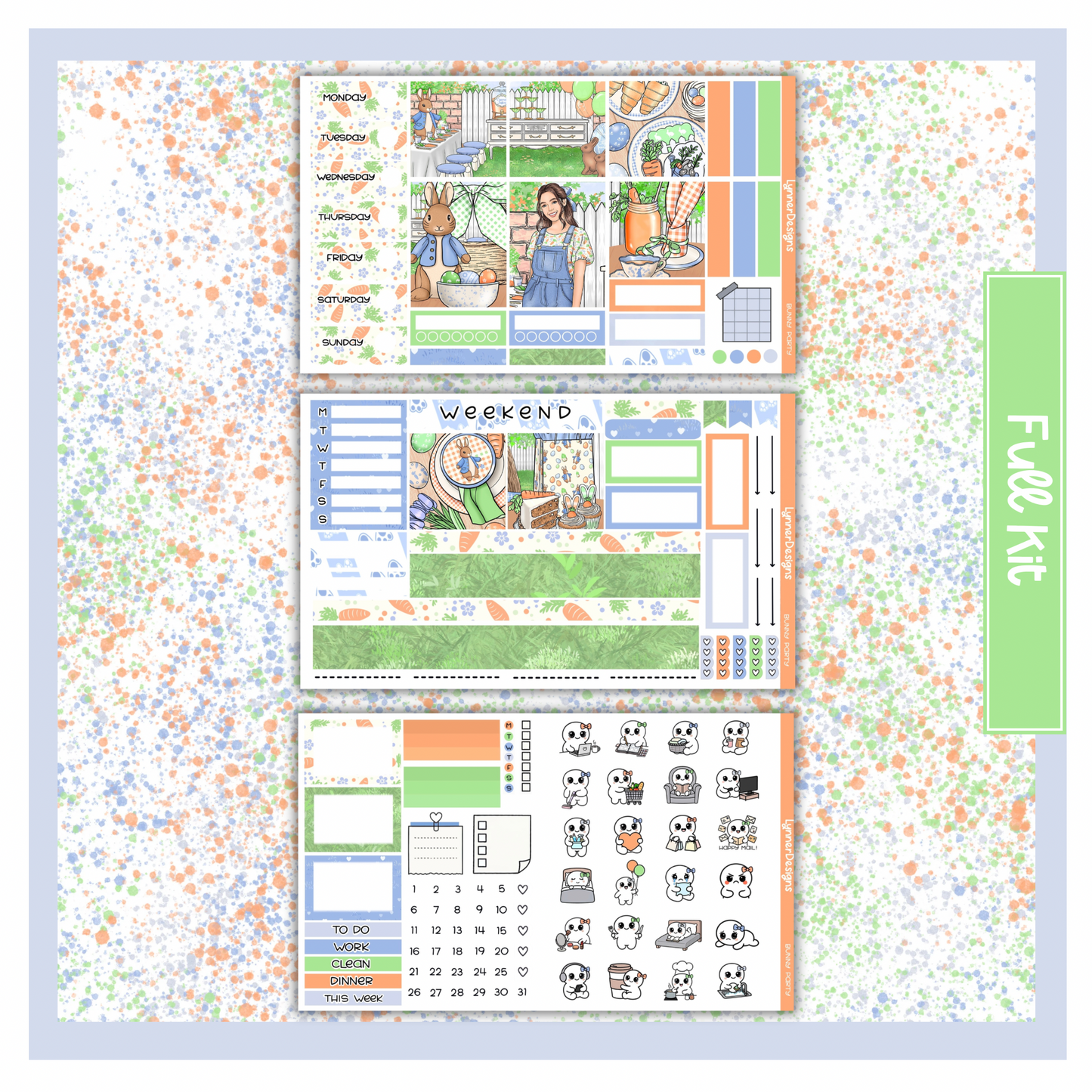 Bunny Party - Hobonichi Cousin Weekly Kit