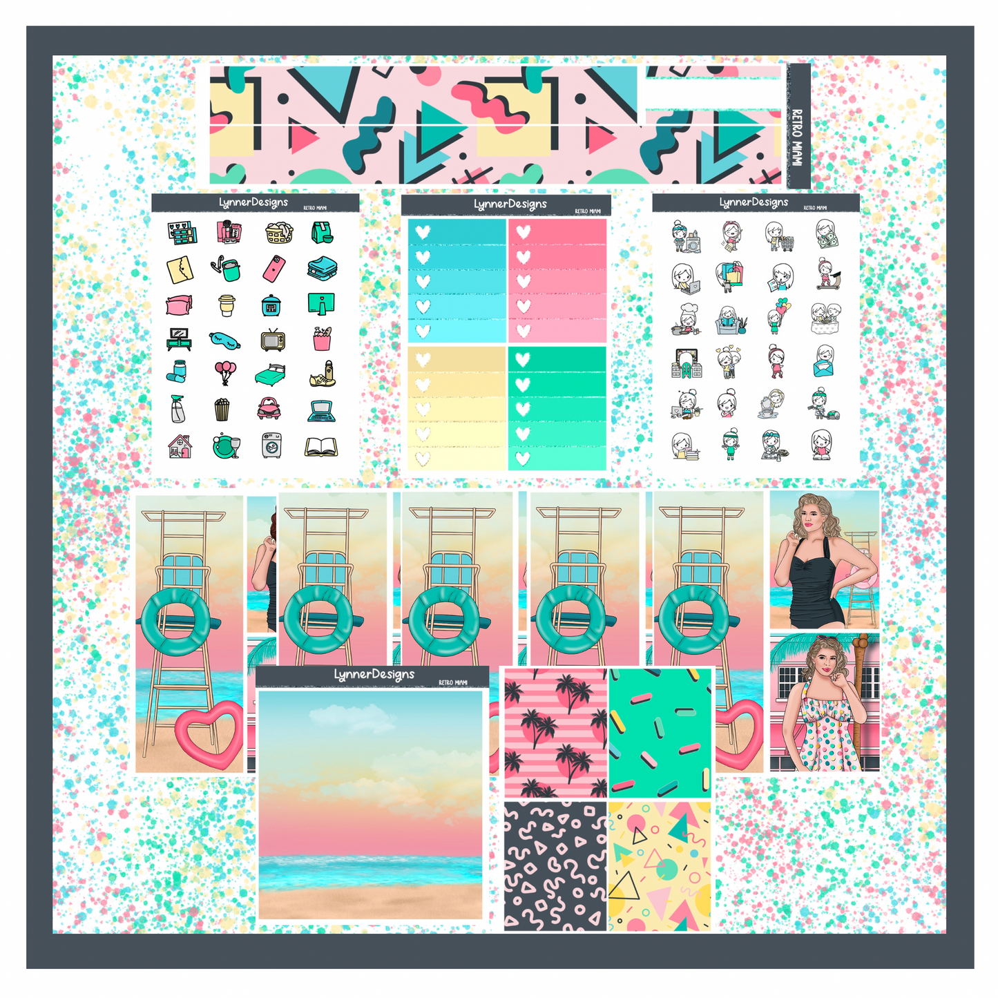 Printable - Retro Miami Weekly Kit