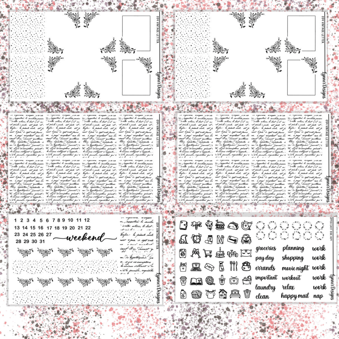 Printable Vintage Letter Foil Pack