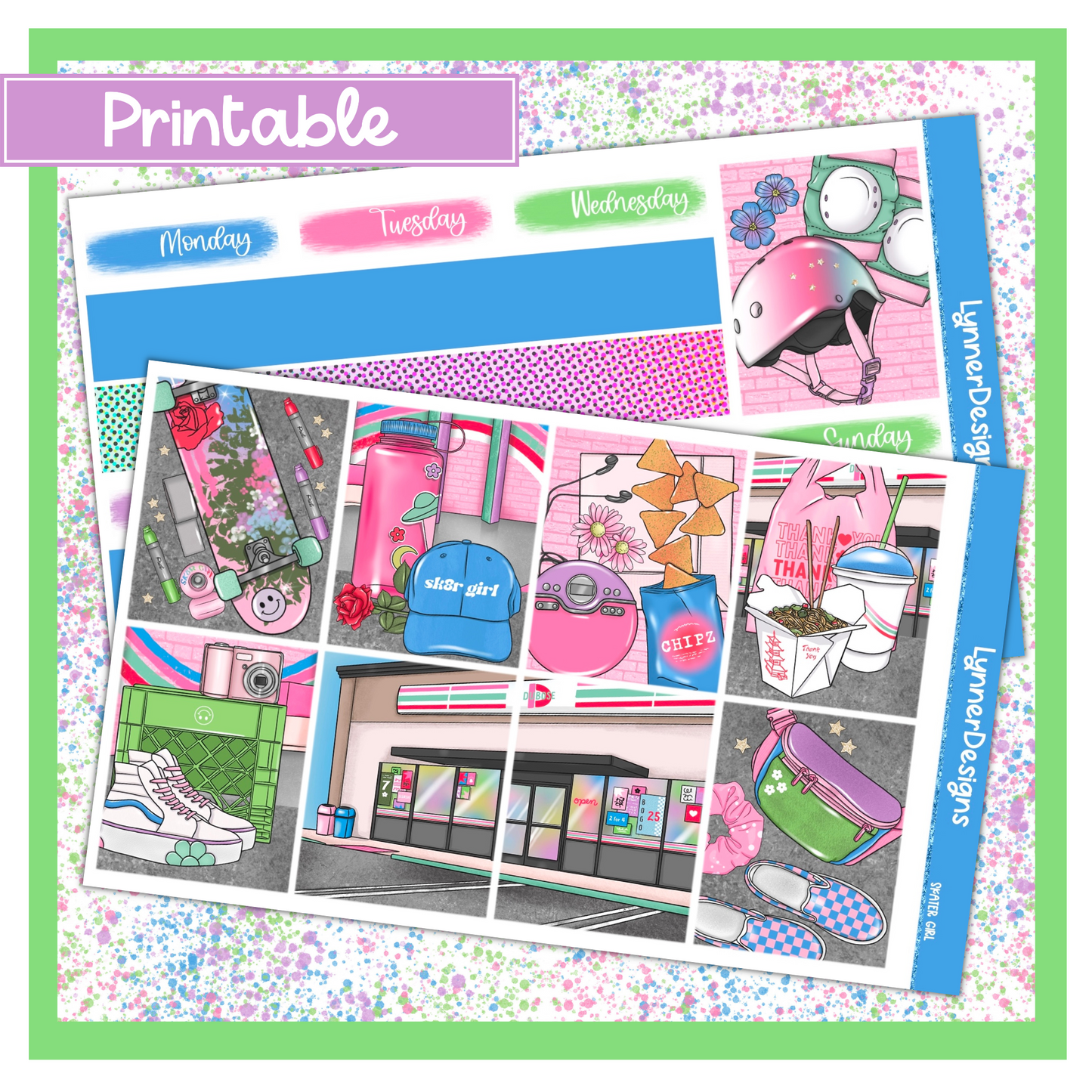 Printable - Skater Girl Weekly Kit