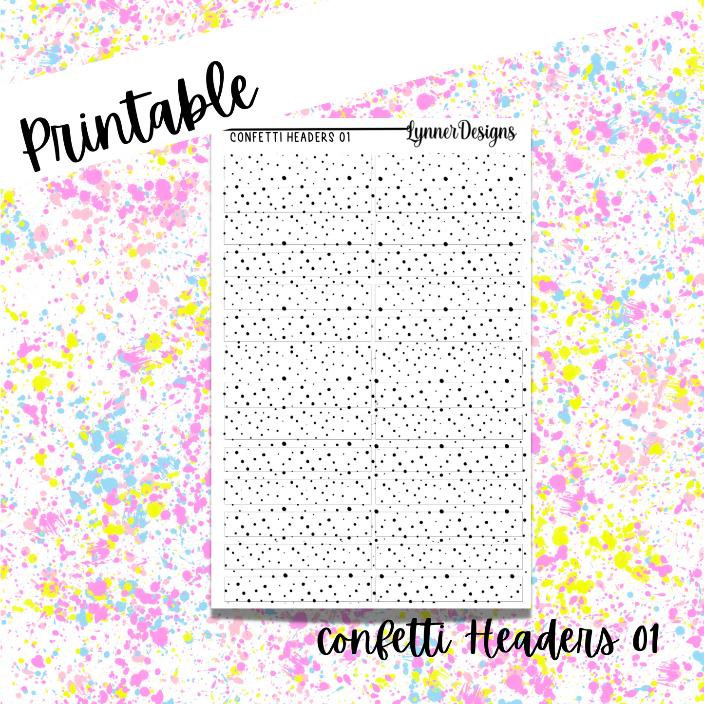 Printable Confetti Headers