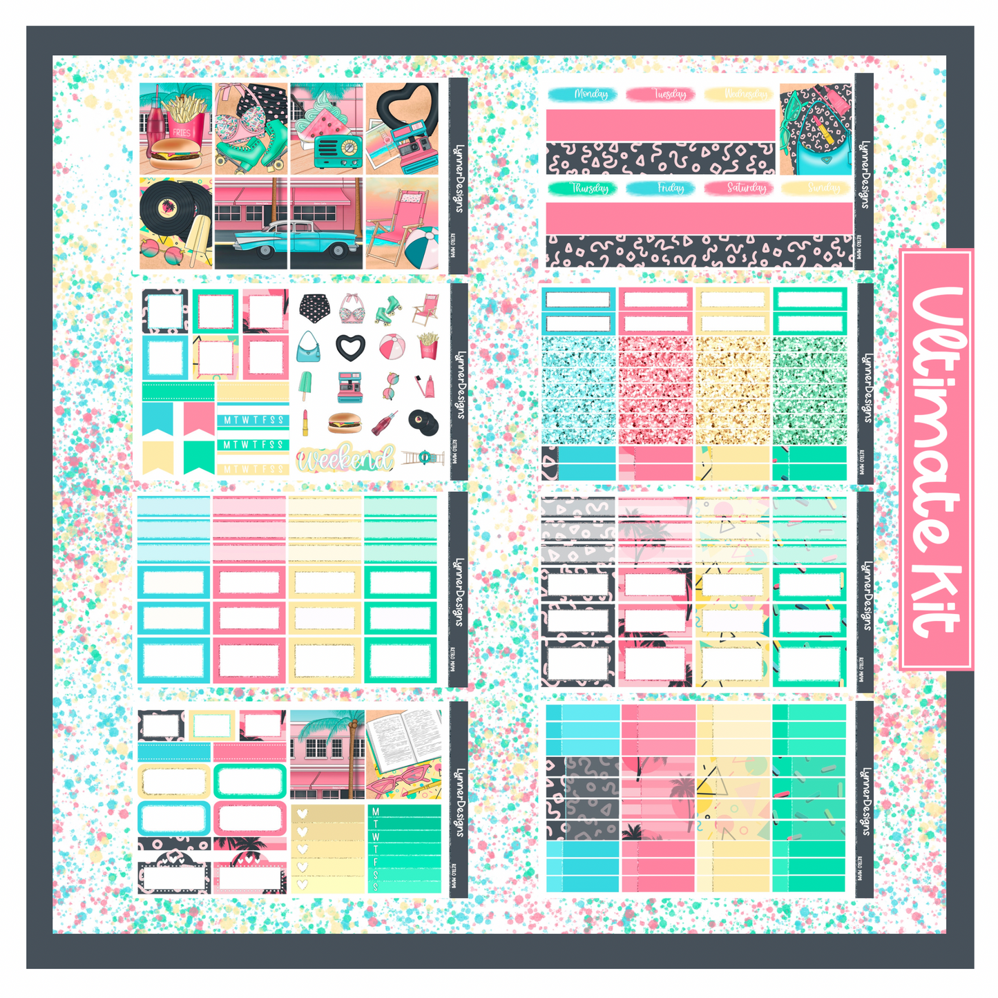 Printable - Retro Miami Weekly Kit