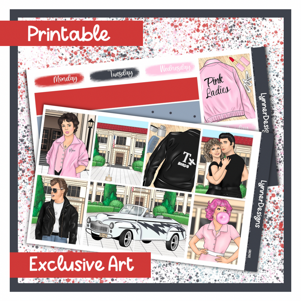 Printable Grease Weekly Kit LynnerDesigns